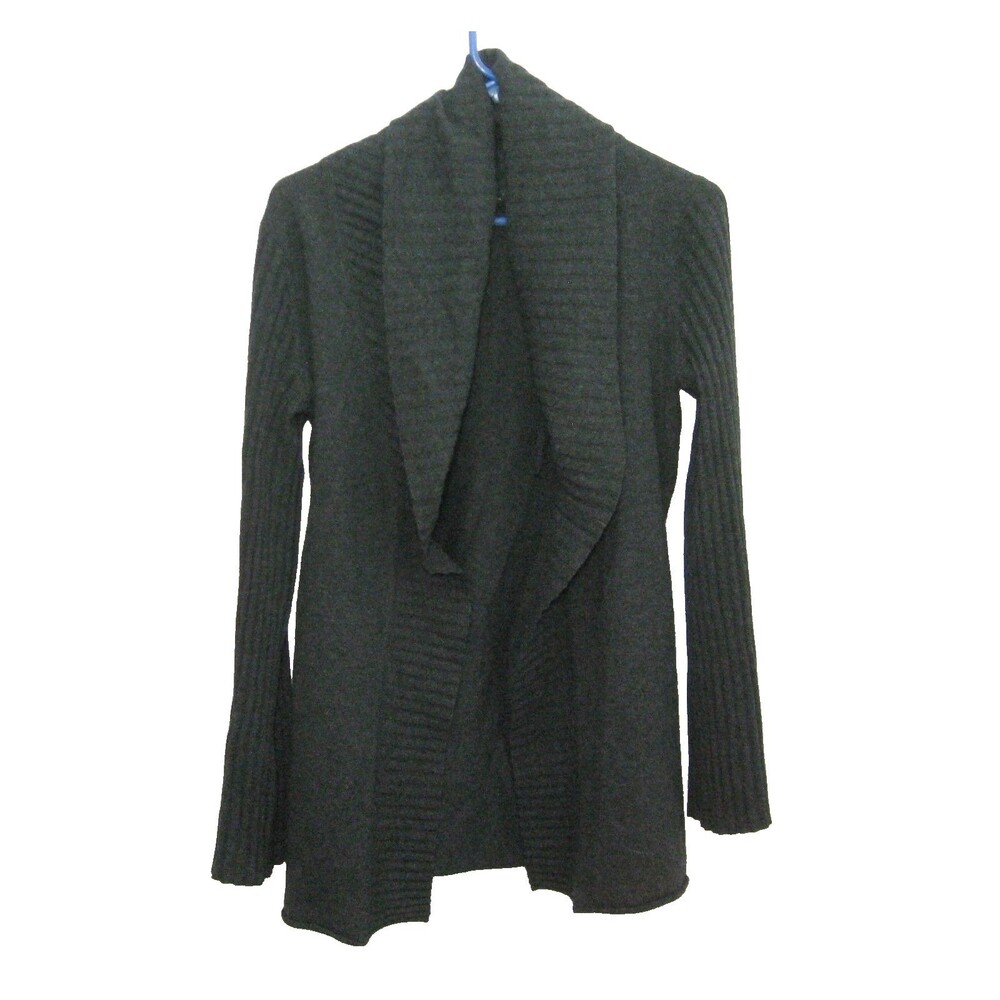 AQUA Cashmere 100% Women's (Size XS) Dark Gray Sweater Shawl Cardigan Shrug Top